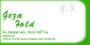 geza hold business card